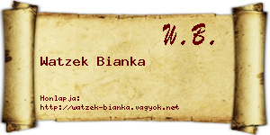 Watzek Bianka névjegykártya